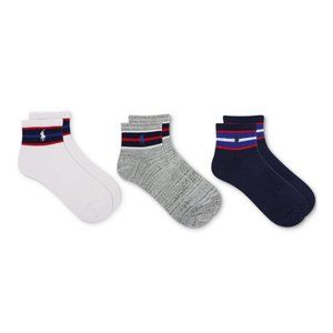 POLO RALPH LAUREN Men's Americana Quarter Socks, 3-Pack